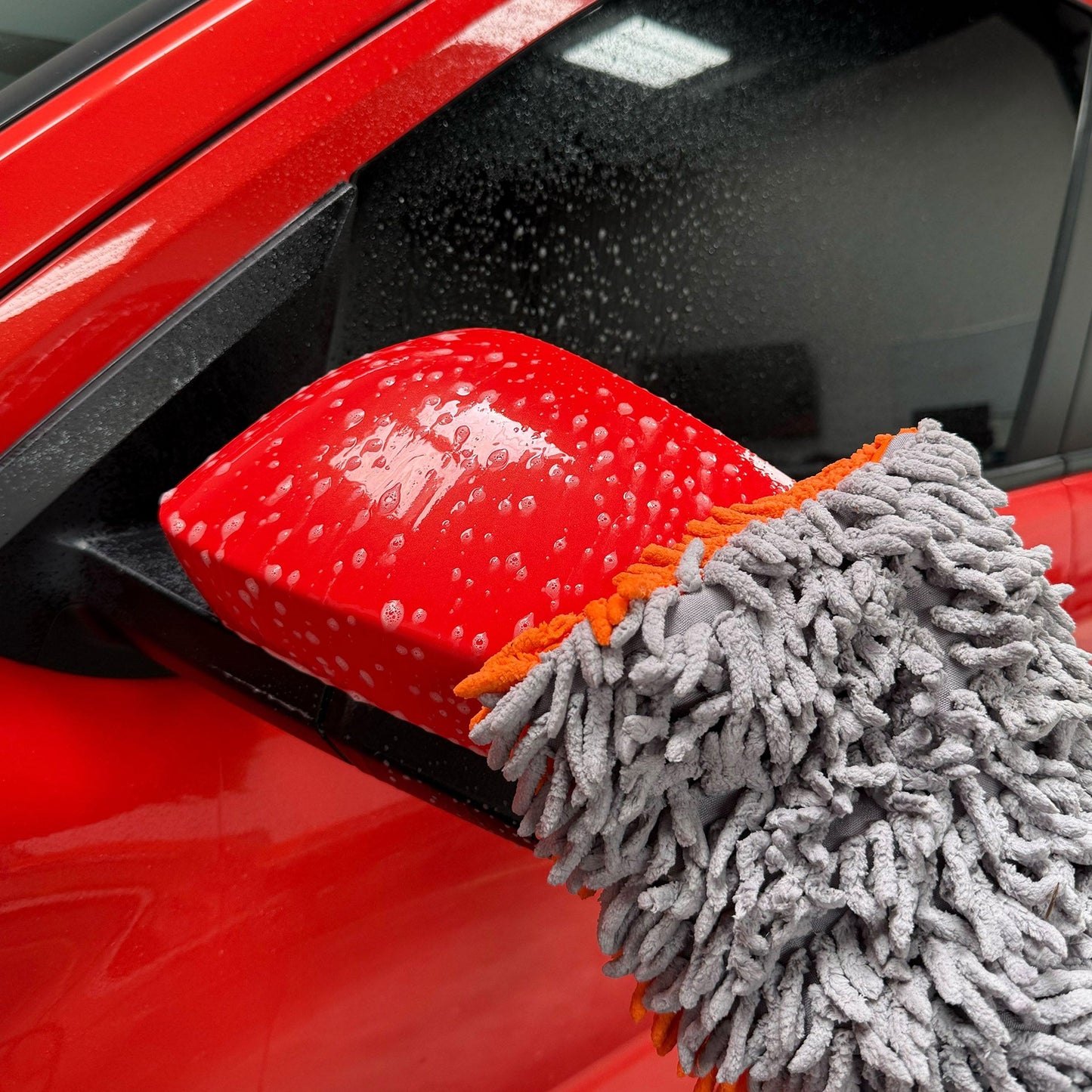 Orange/Grey Microfiber Wash Mitt