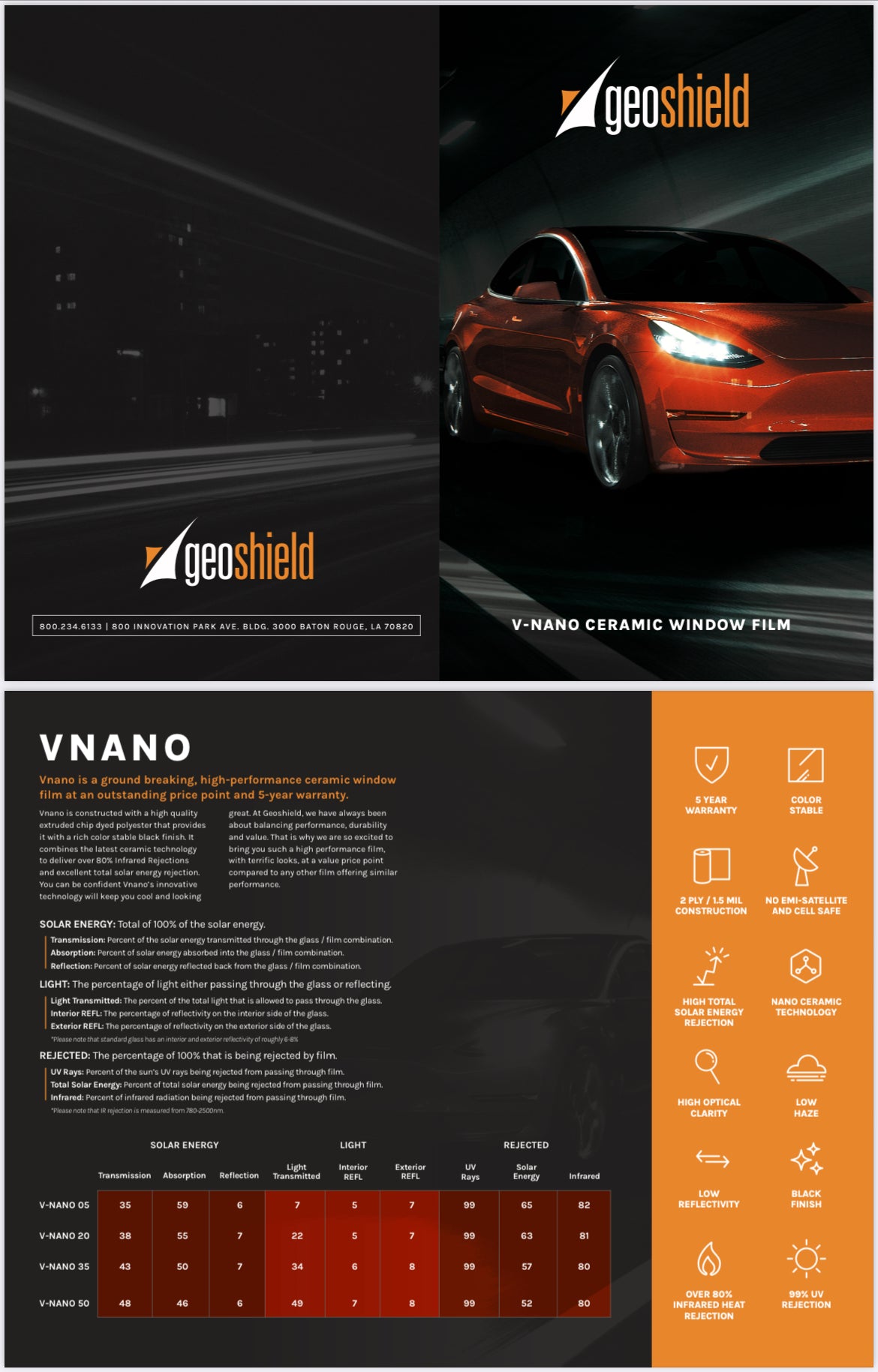 Bifold Marketing Brochure for out V-Nano line of film