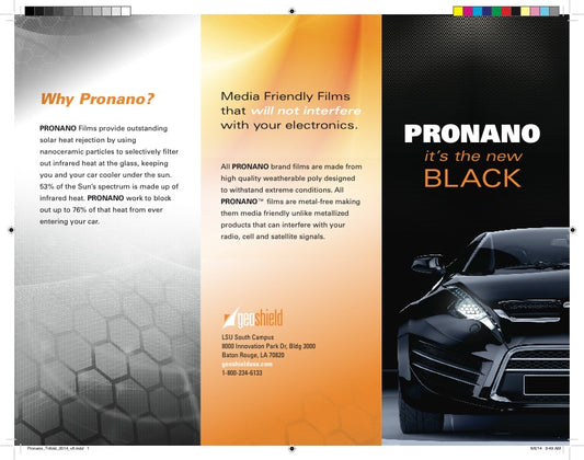Trifold Marketing Brochure for out Pro Nano line of film