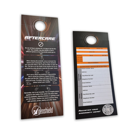 Auto Warranty Hang Tags (50 Pack)