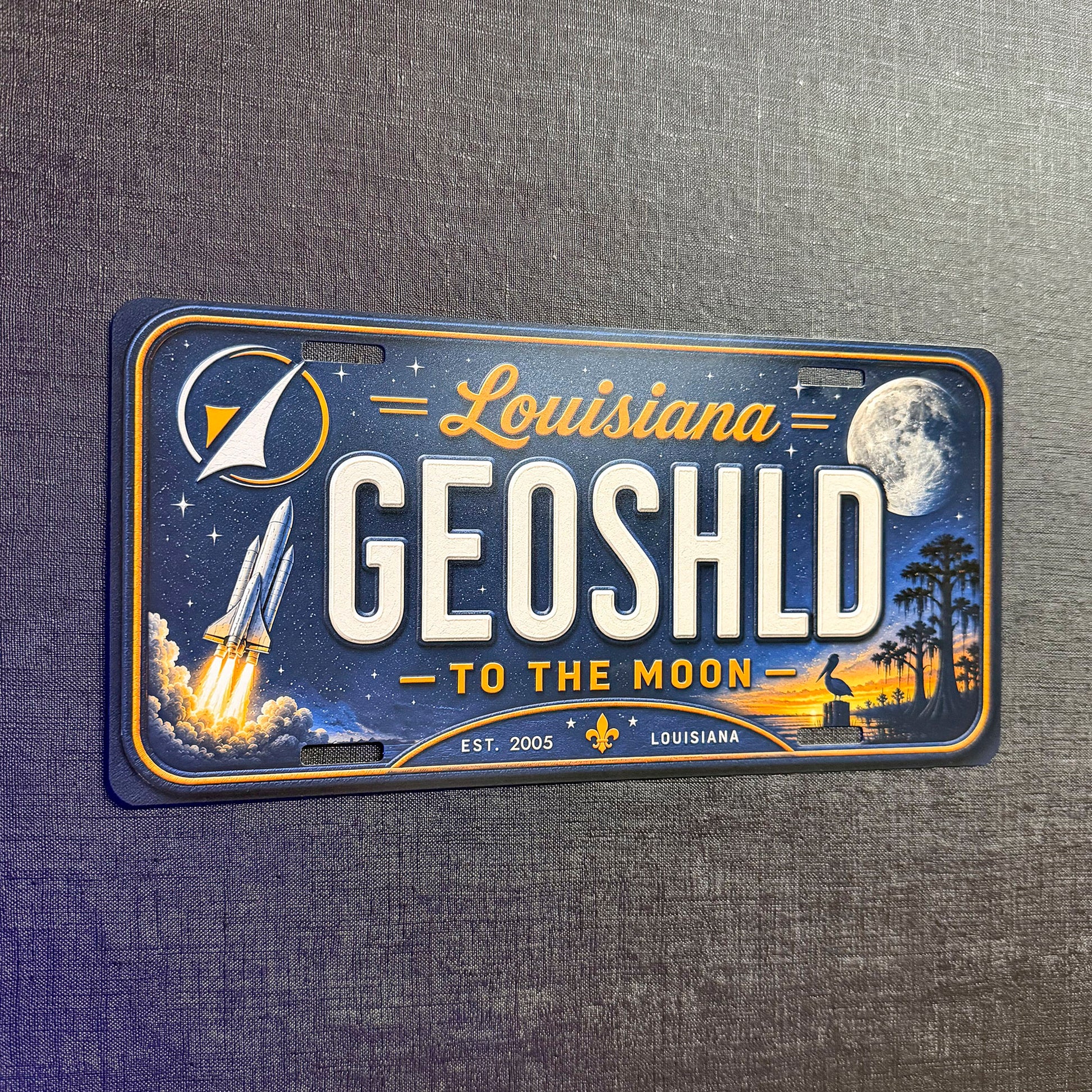 To The Moon Louisiana License Plate – Dealer Exclusive