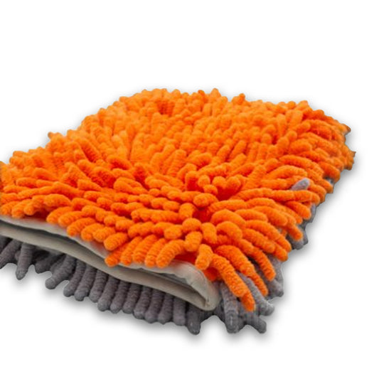 Orange/Grey Microfiber Wash Mitt